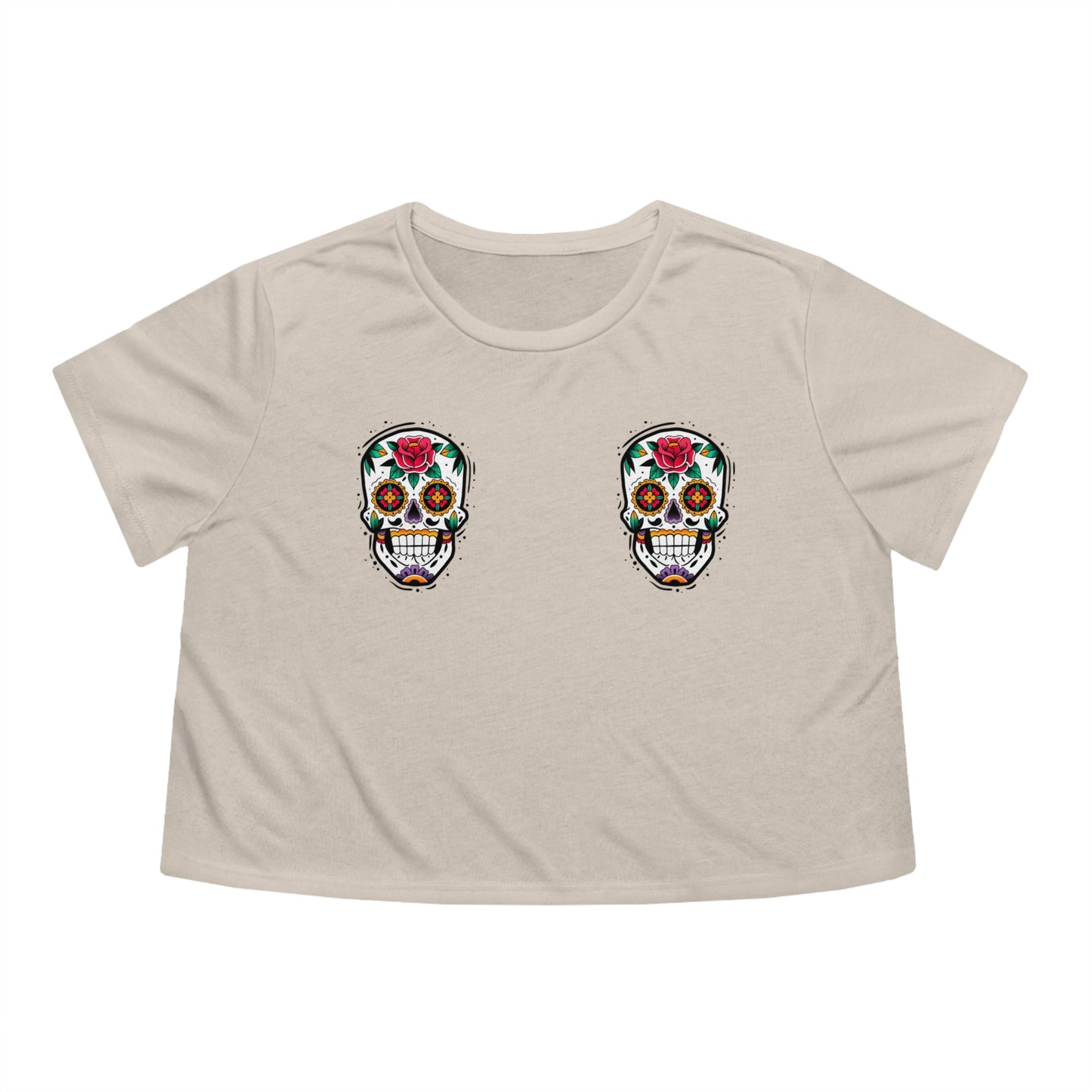 Calavera Flowy Cropped Tee