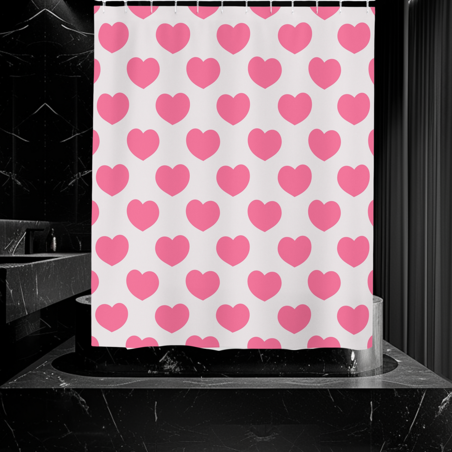 Y2K Hearts Shower Curtain