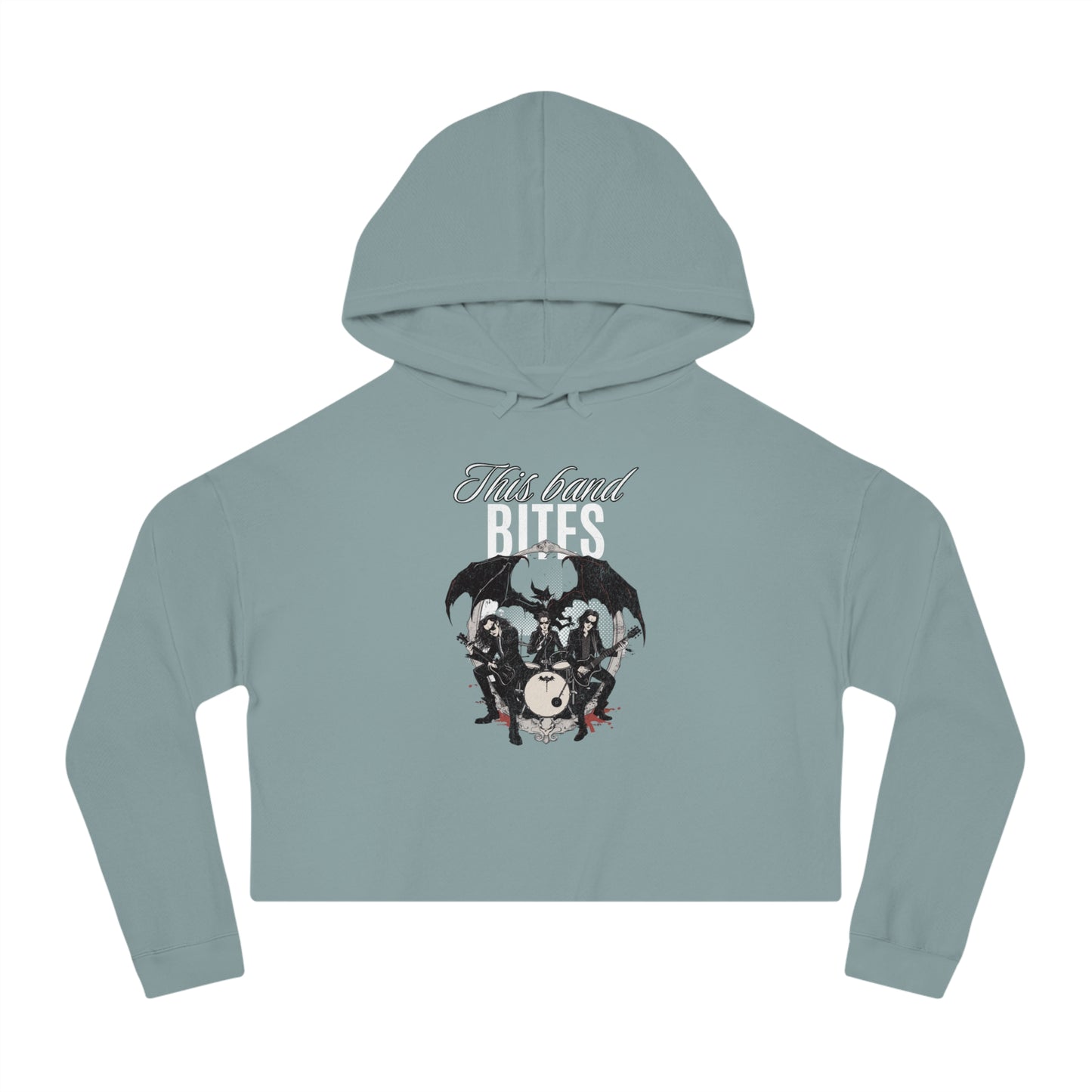 This Band Bites Cropped Hooded Sweatshirt