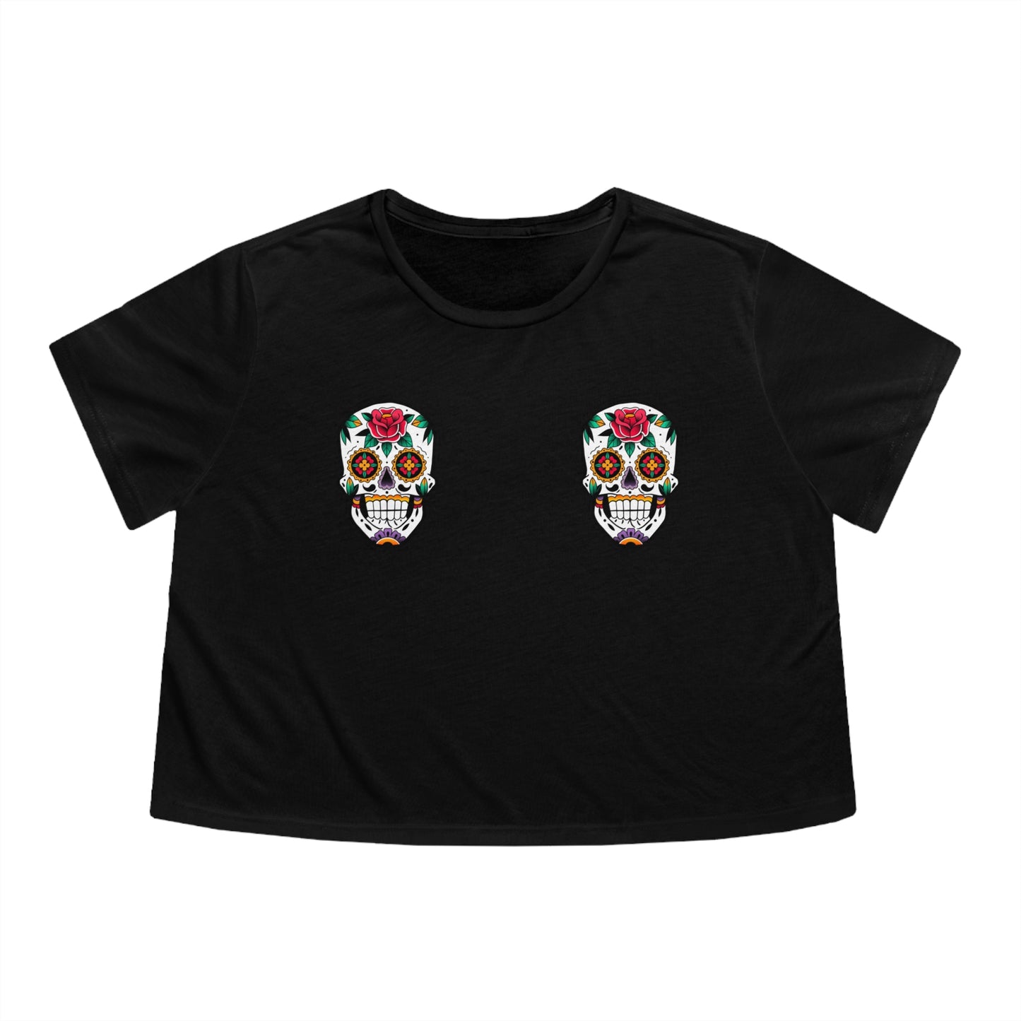 Calavera Flowy Cropped Tee