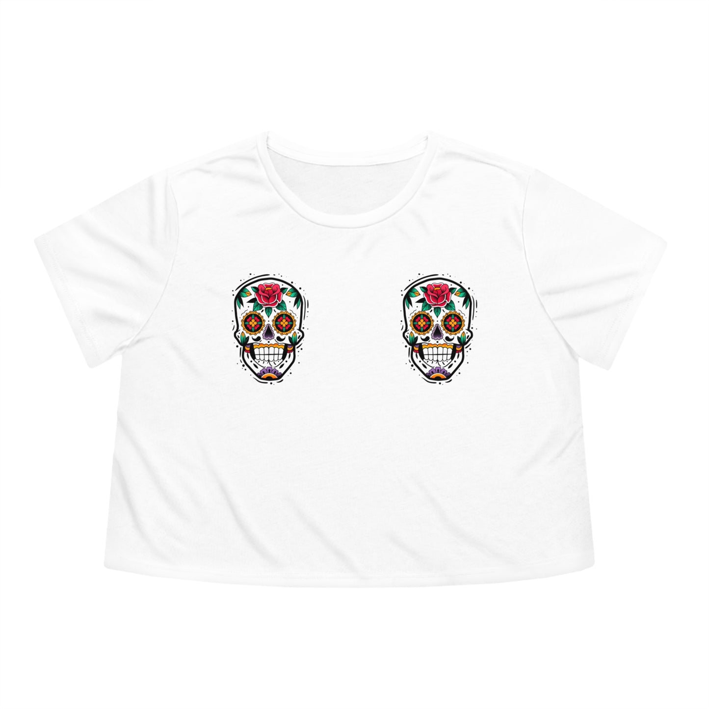 Calavera Flowy Cropped Tee