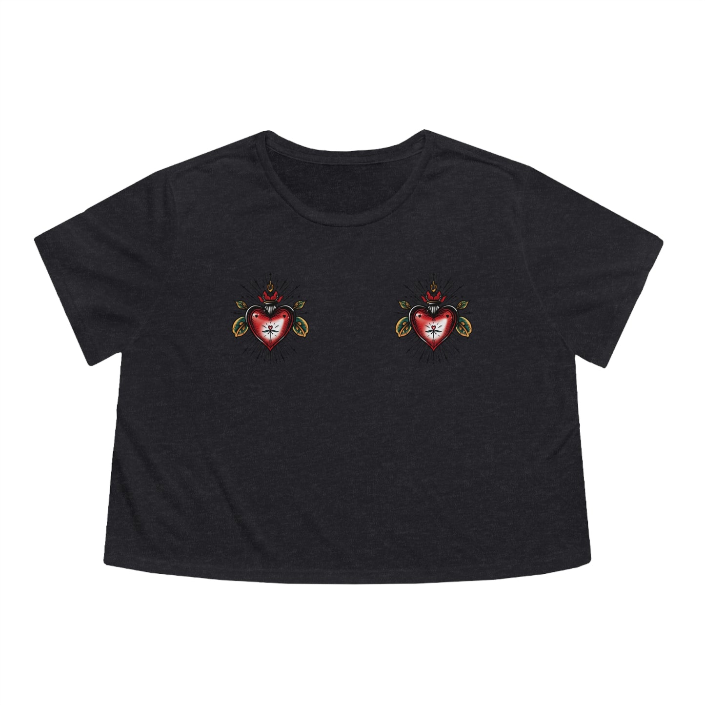 Sacred Heart Flowy Cropped Tee