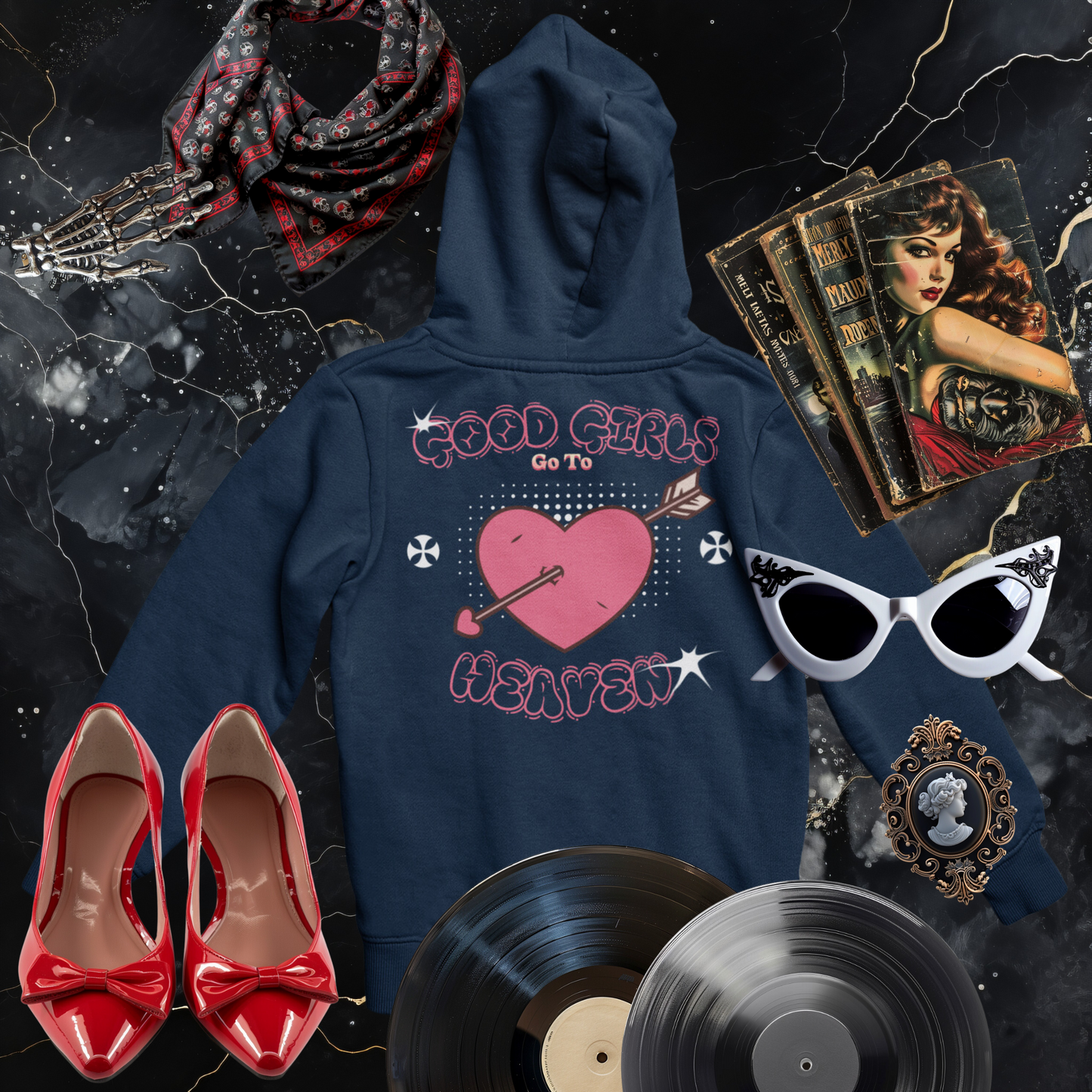 Good Girls go to Heaven Front and Back Hoodie