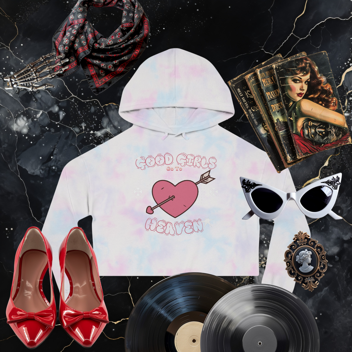 Good Girls go to Heaven Cropped Hooded Sweatshirt