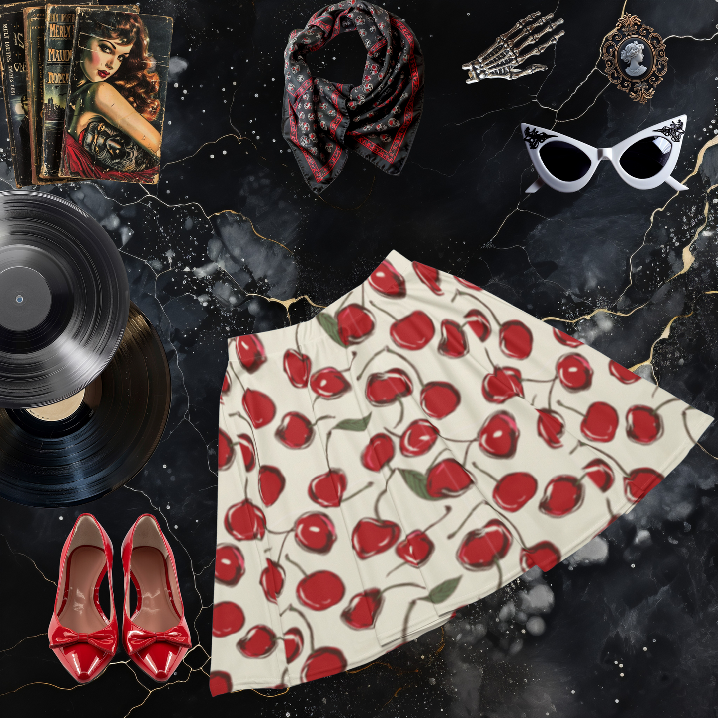 Cherry Charm Skater Skirt