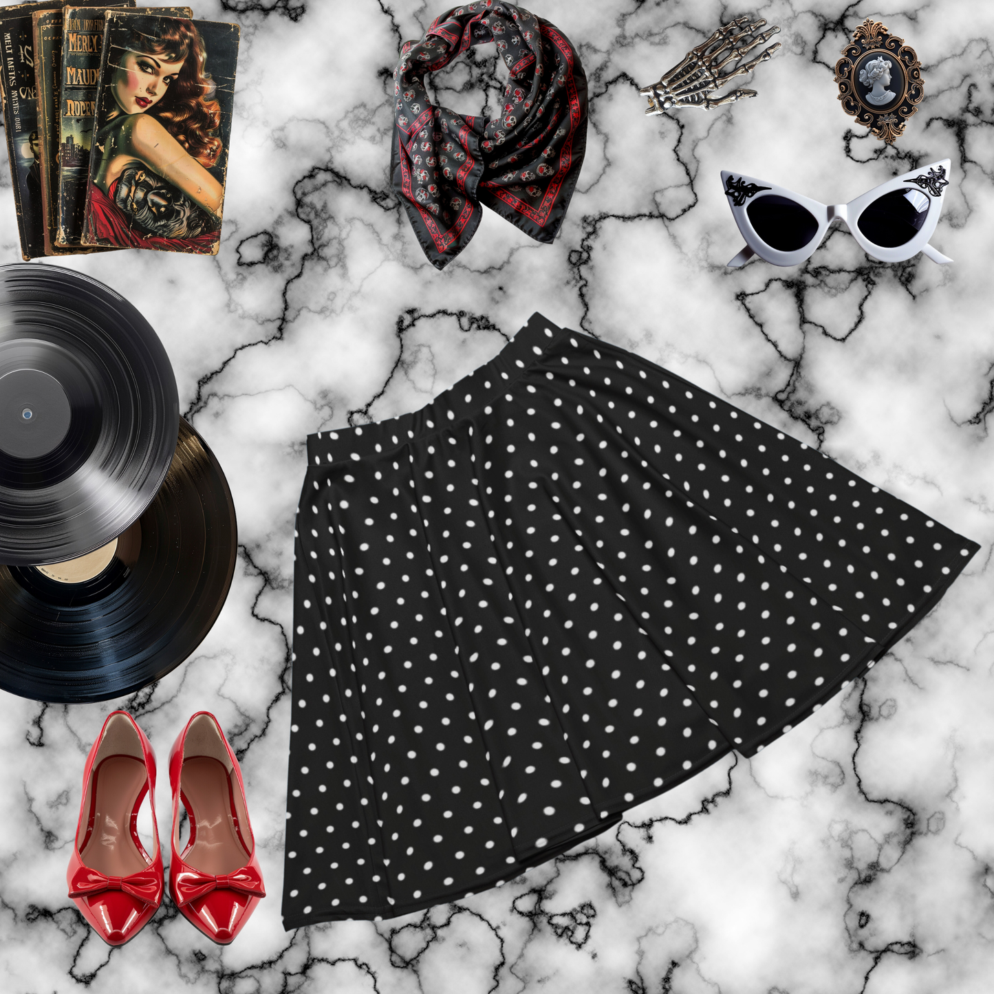 Really Tiny Polk-a-Dot Skater Skirt