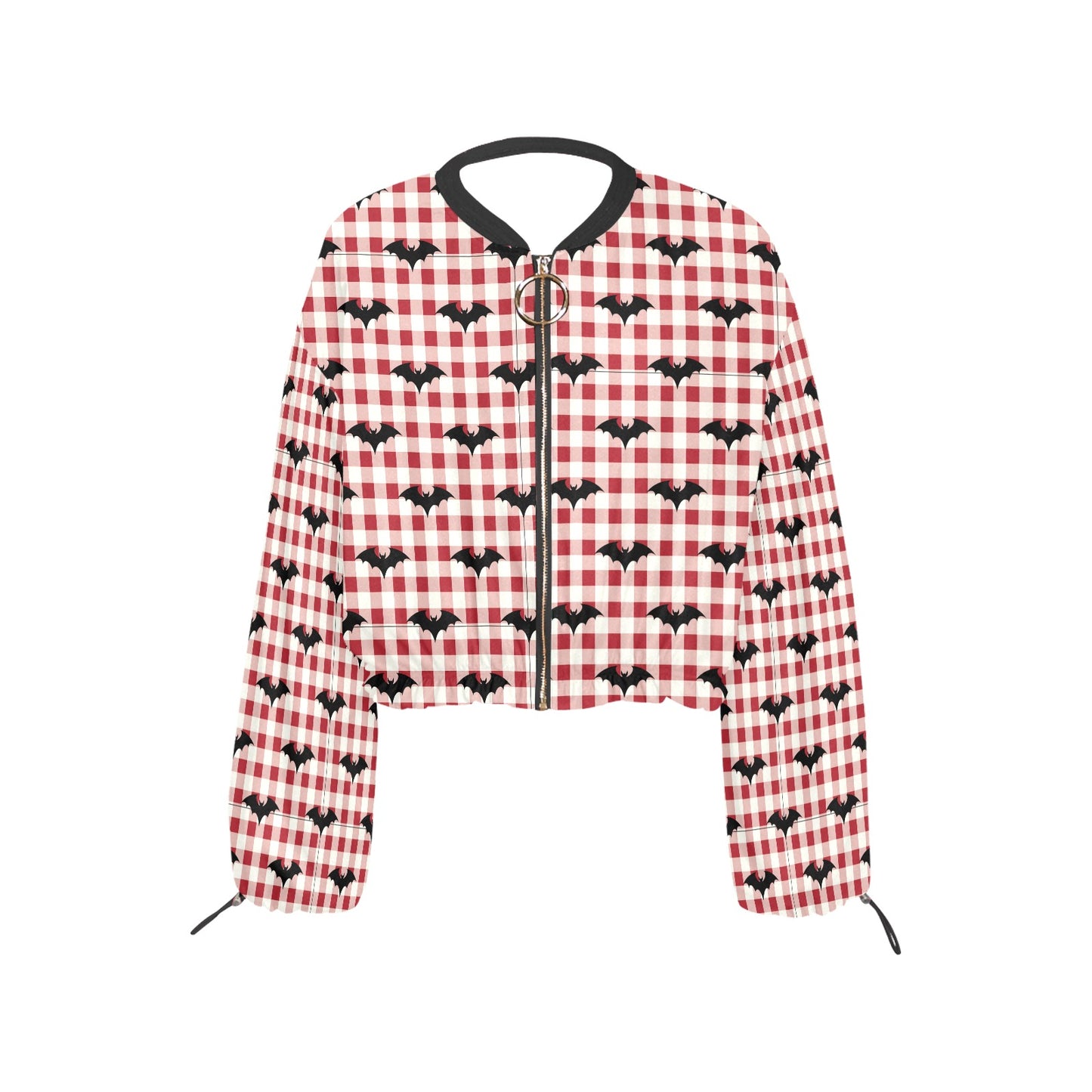 Gothic Gingham Bat Charm Cropped Chiffon Jacket