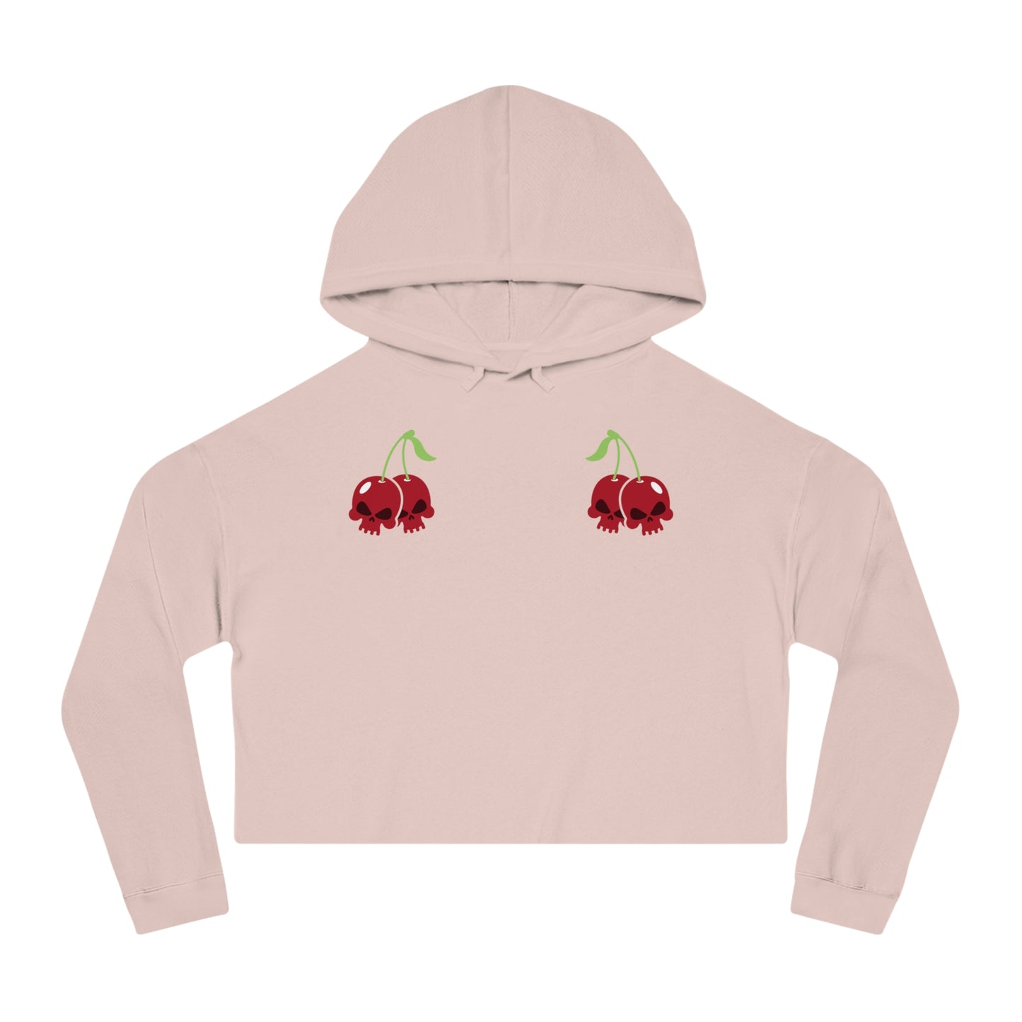 Cherry Skulls Gothabilly Cropped Hooded Sweatshirt