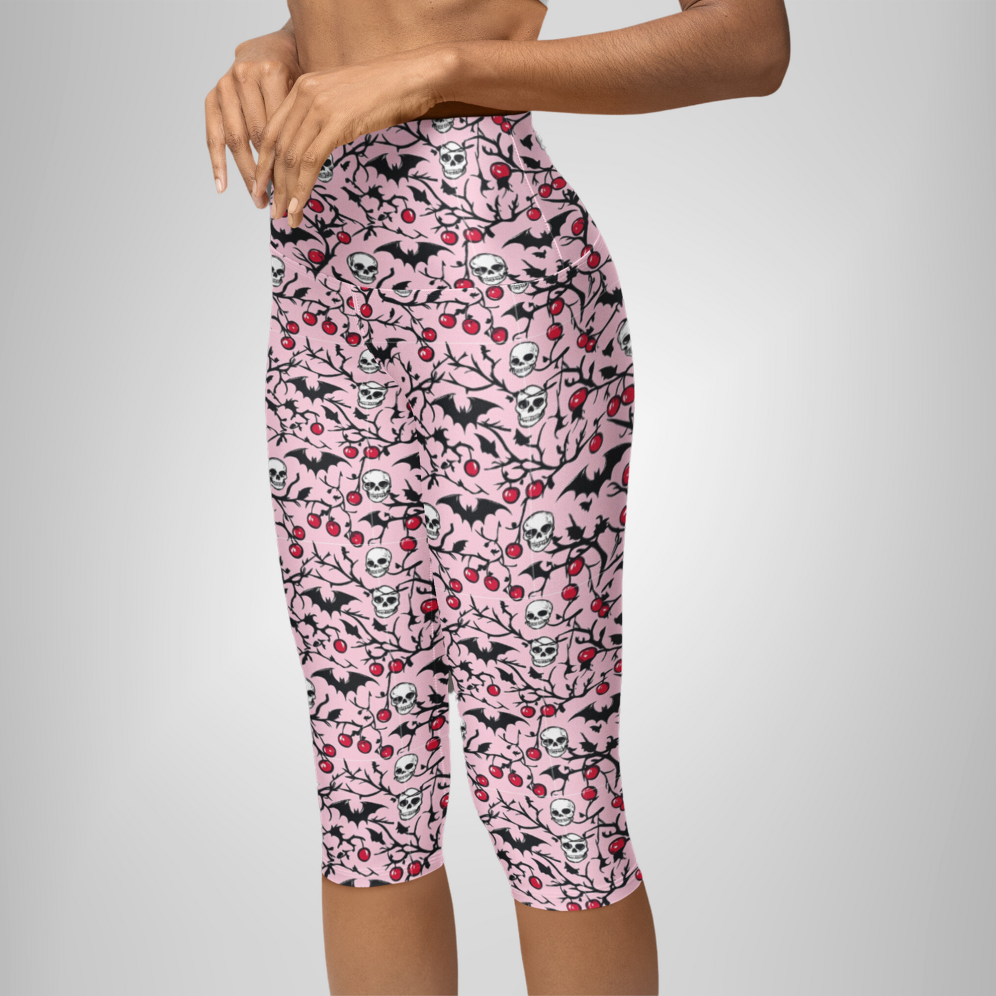 Cherries and Crypts Capri Leggings