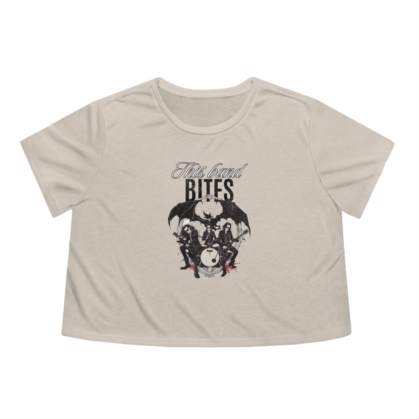 This Band Bites Flowy Cropped Tee