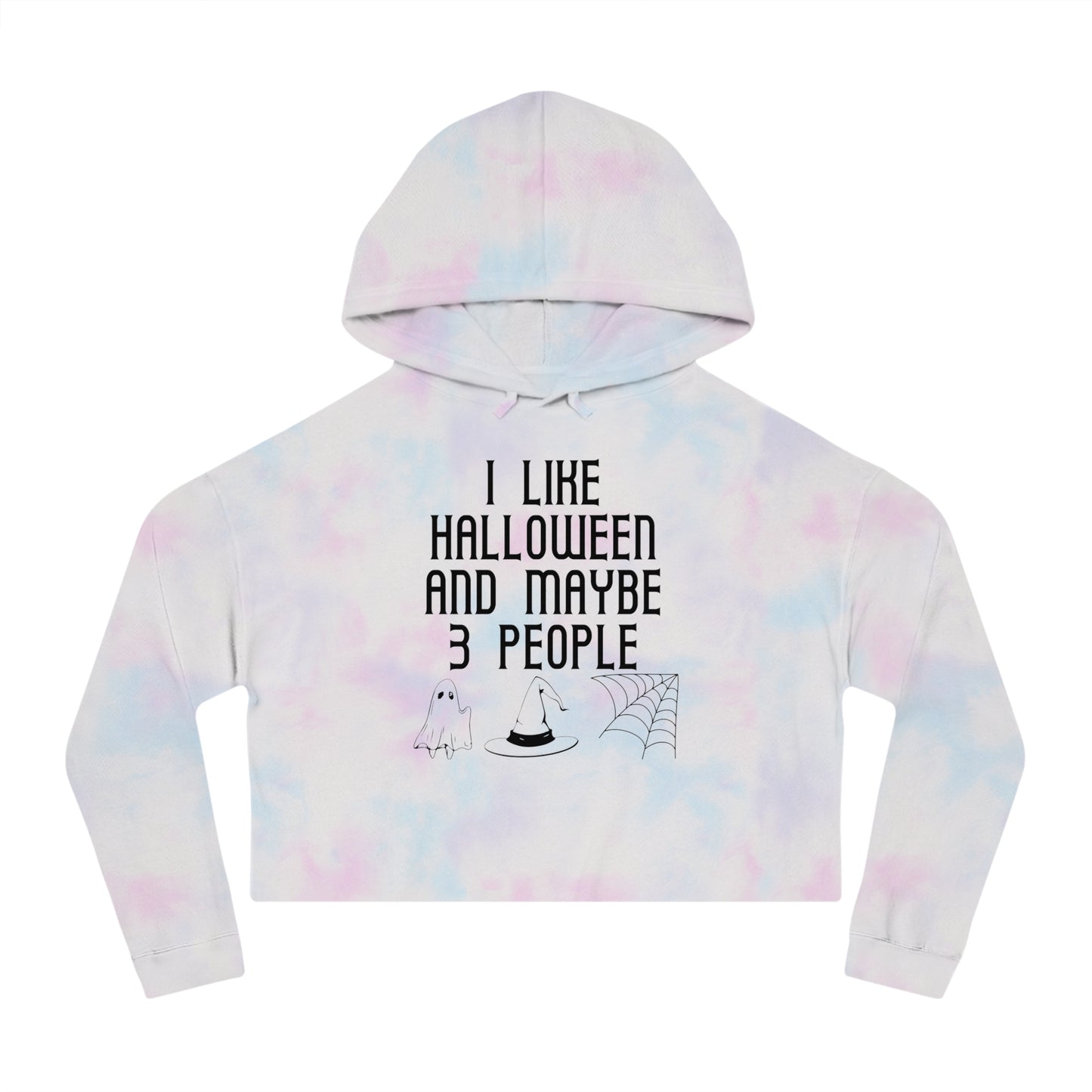 I Like Halloween and Maybe 3 People Cropped Hooded Sweatshirt