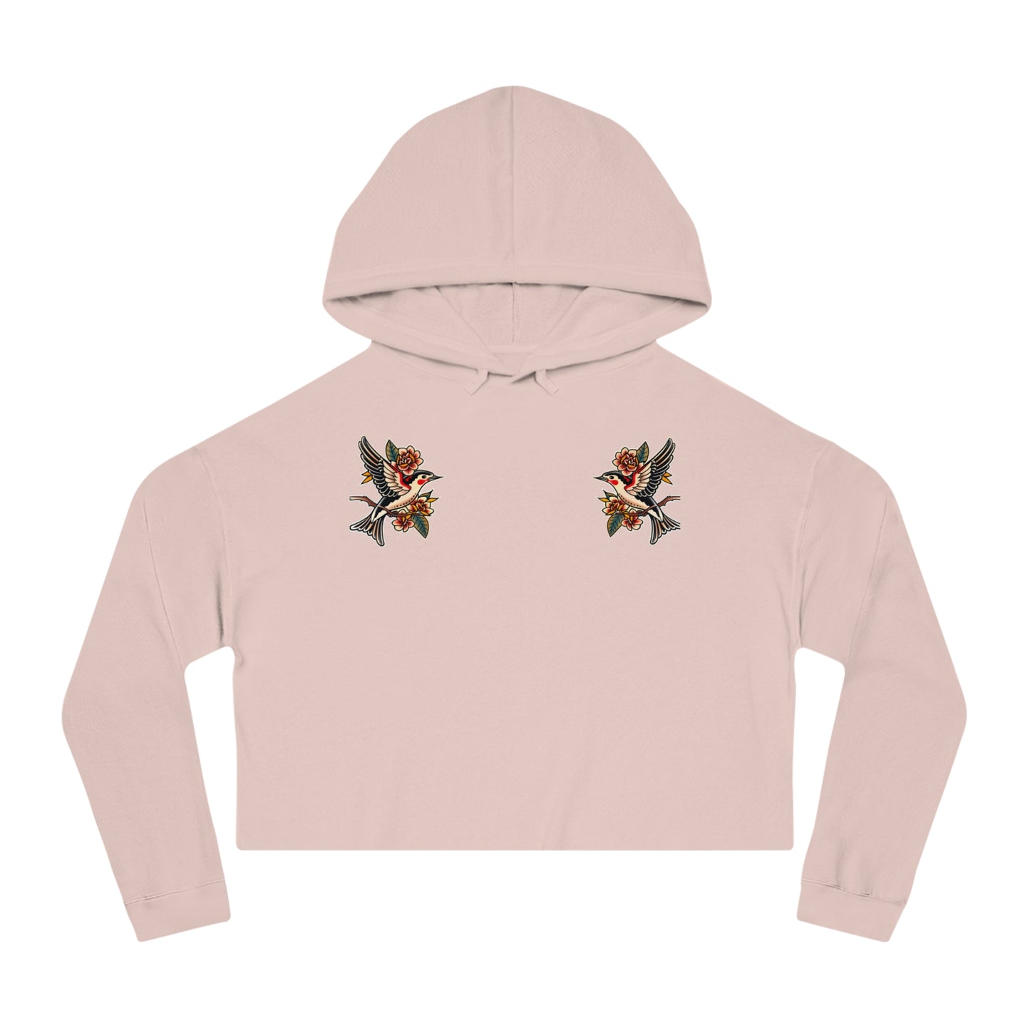 Swallow Tattoo Cropped Hooded Sweatshirt