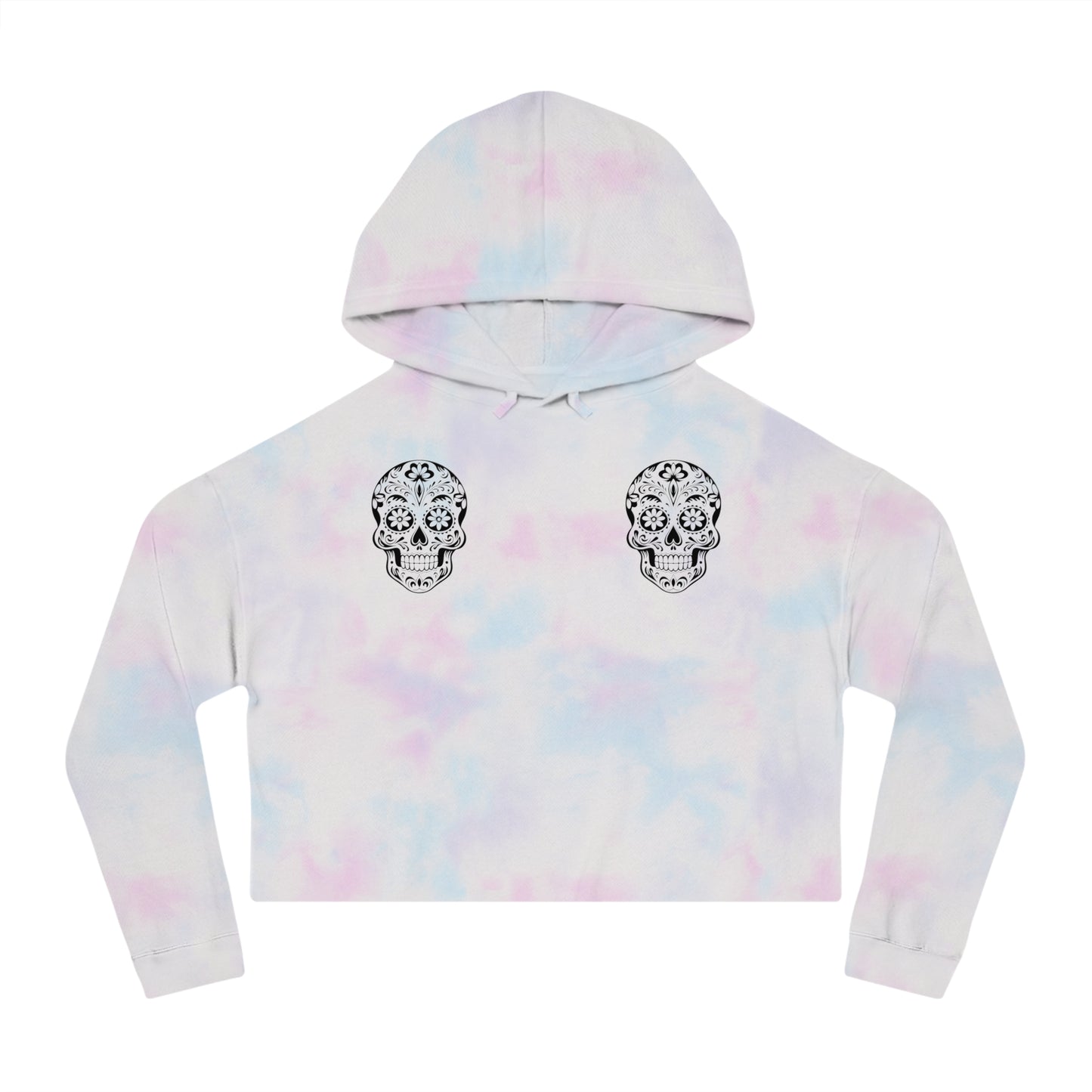 Sugar Skull Cropped Hooded Sweatshirt