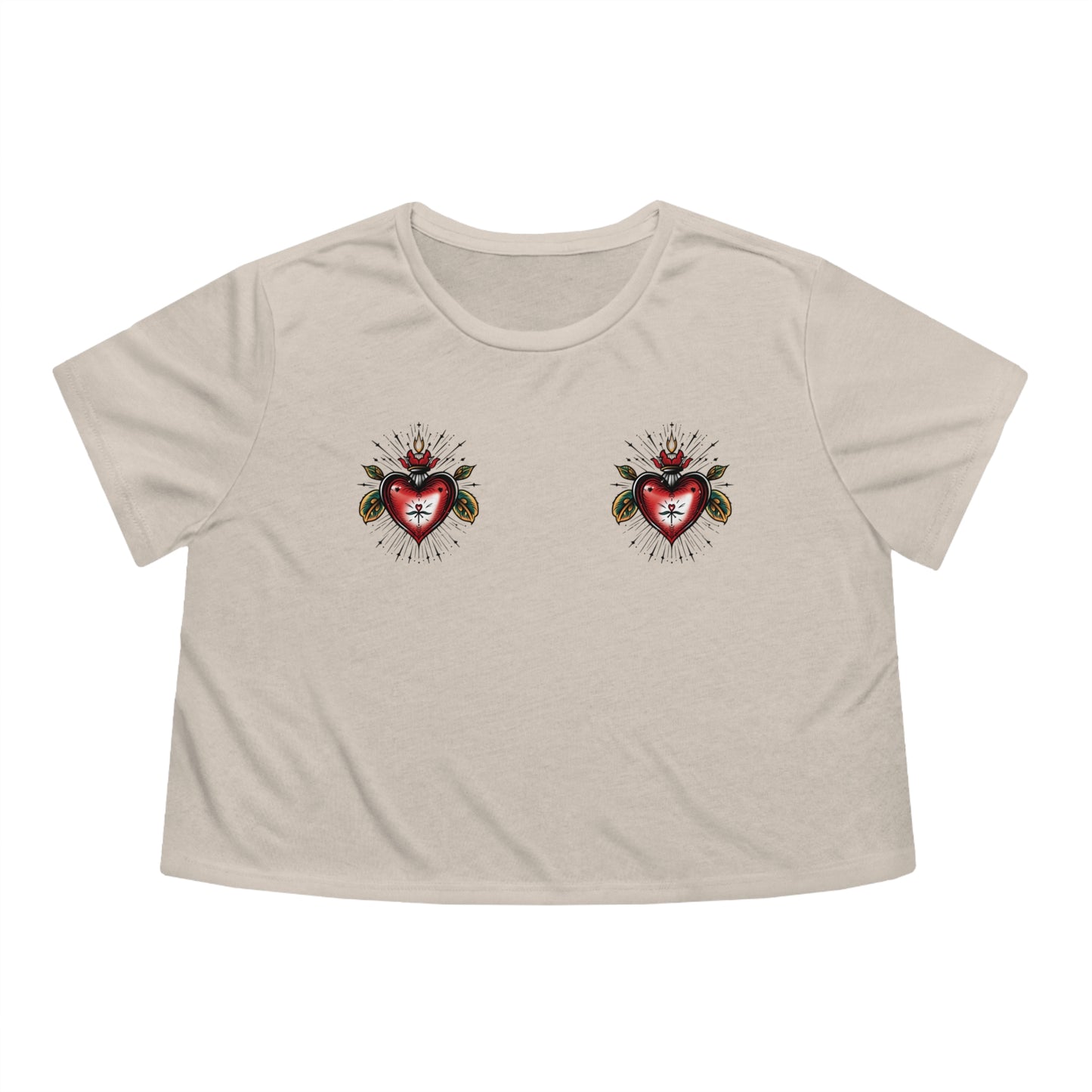 Sacred Heart Flowy Cropped Tee
