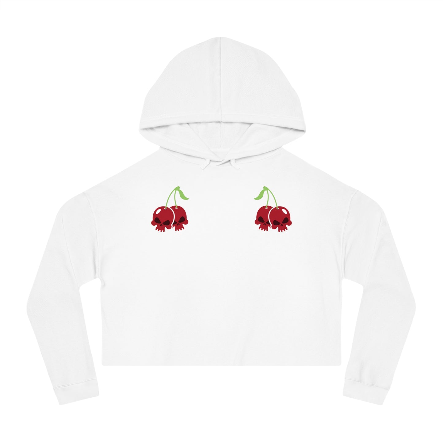 Cherry Skulls Gothabilly Cropped Hooded Sweatshirt