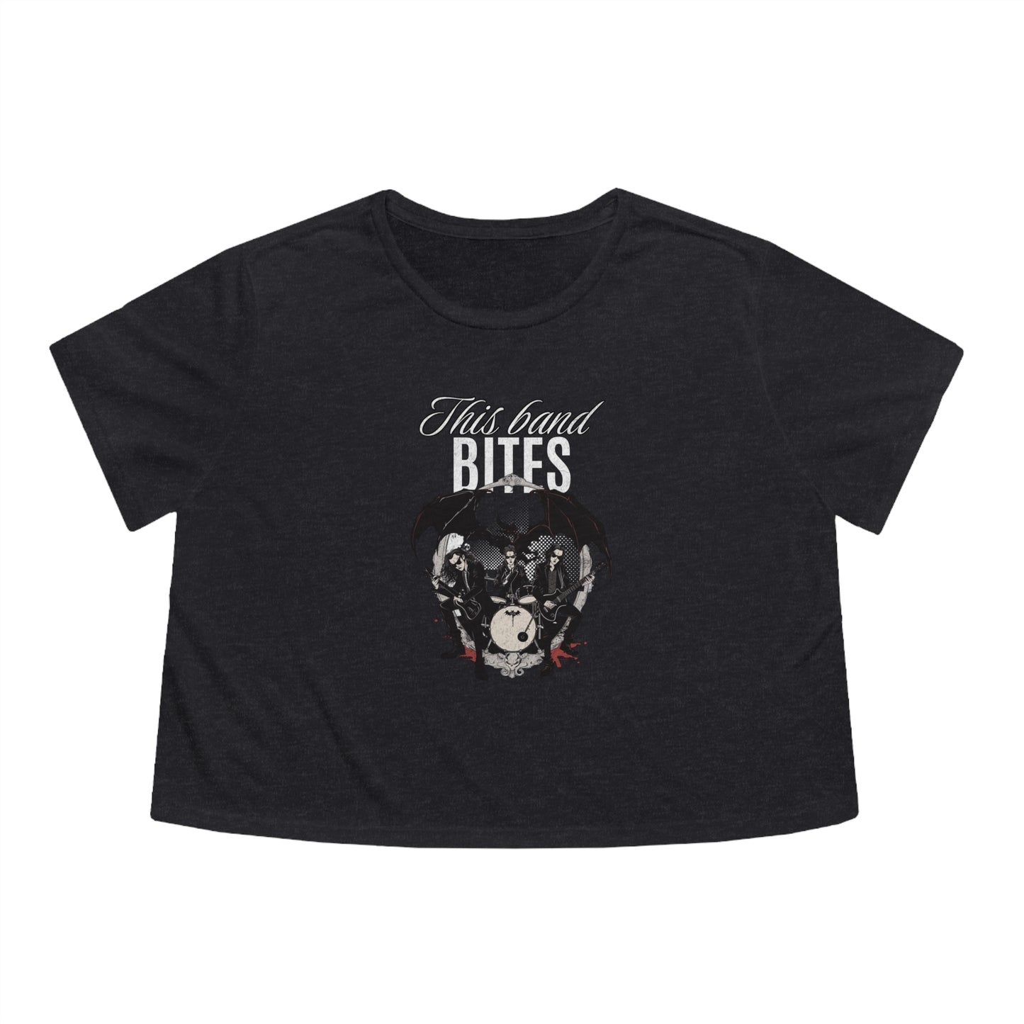 This Band Bites Flowy Cropped Tee