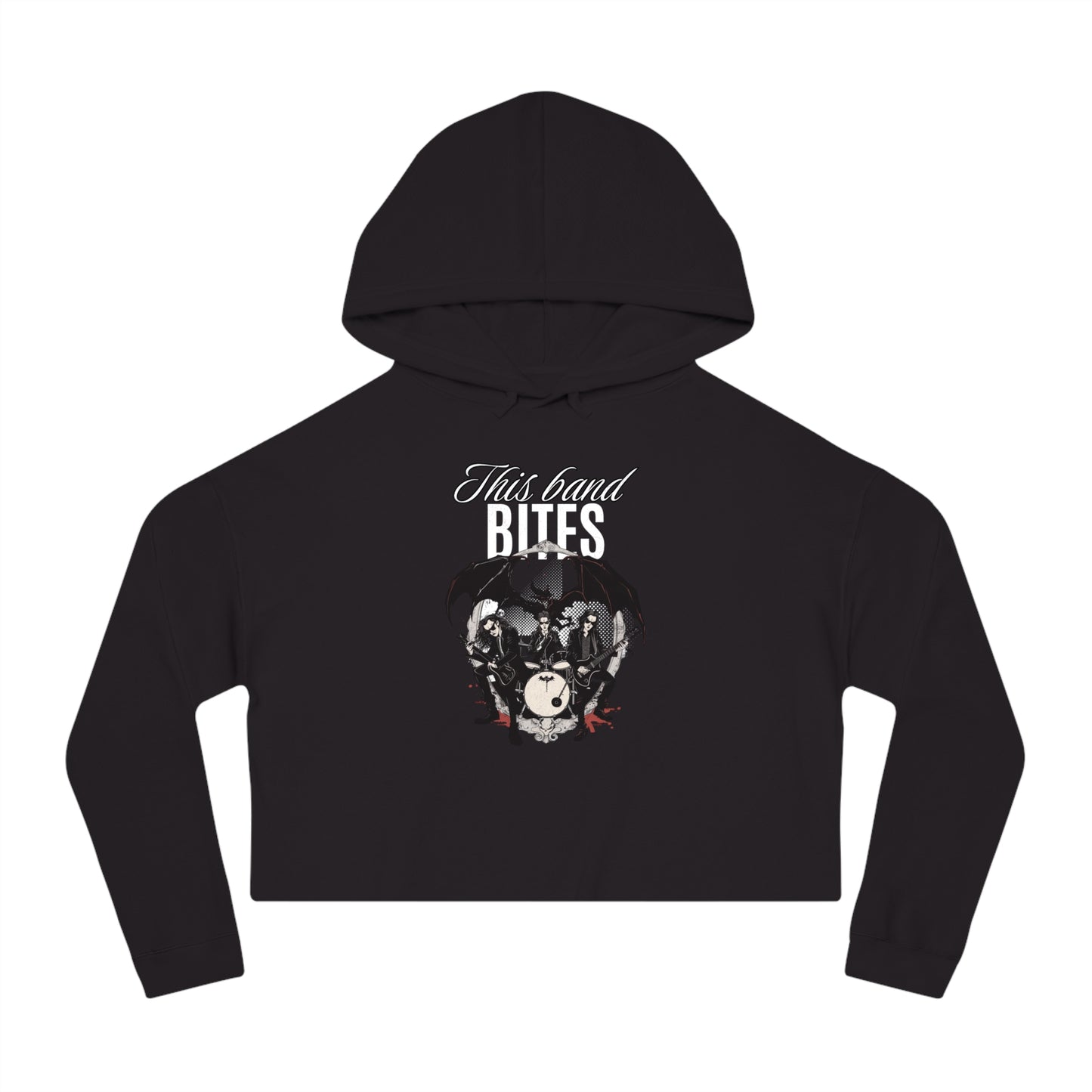 This Band Bites Cropped Hooded Sweatshirt