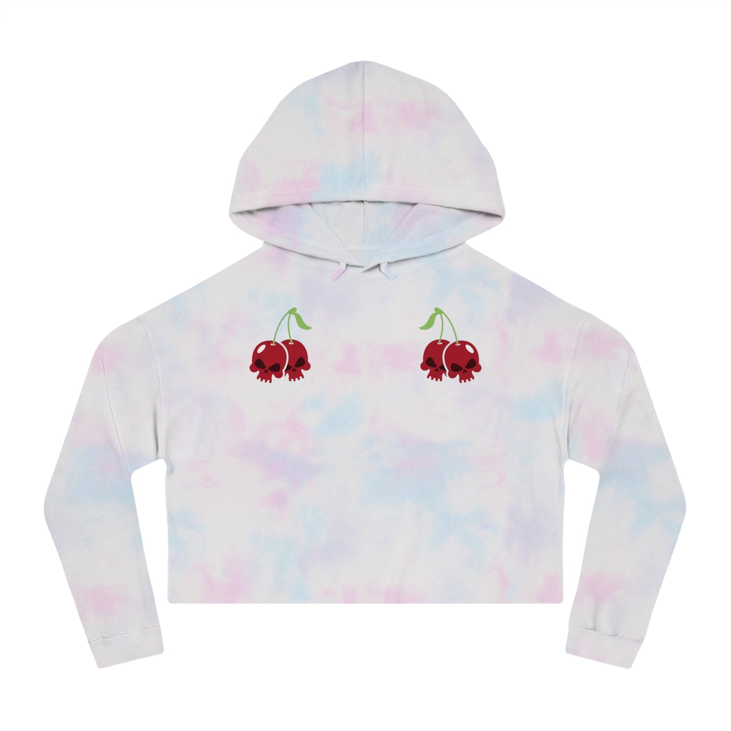 Cherry Skulls Gothabilly Cropped Hooded Sweatshirt