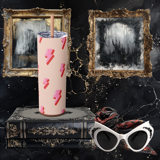 Pink Lightning Tumbler with Straw, 20oz