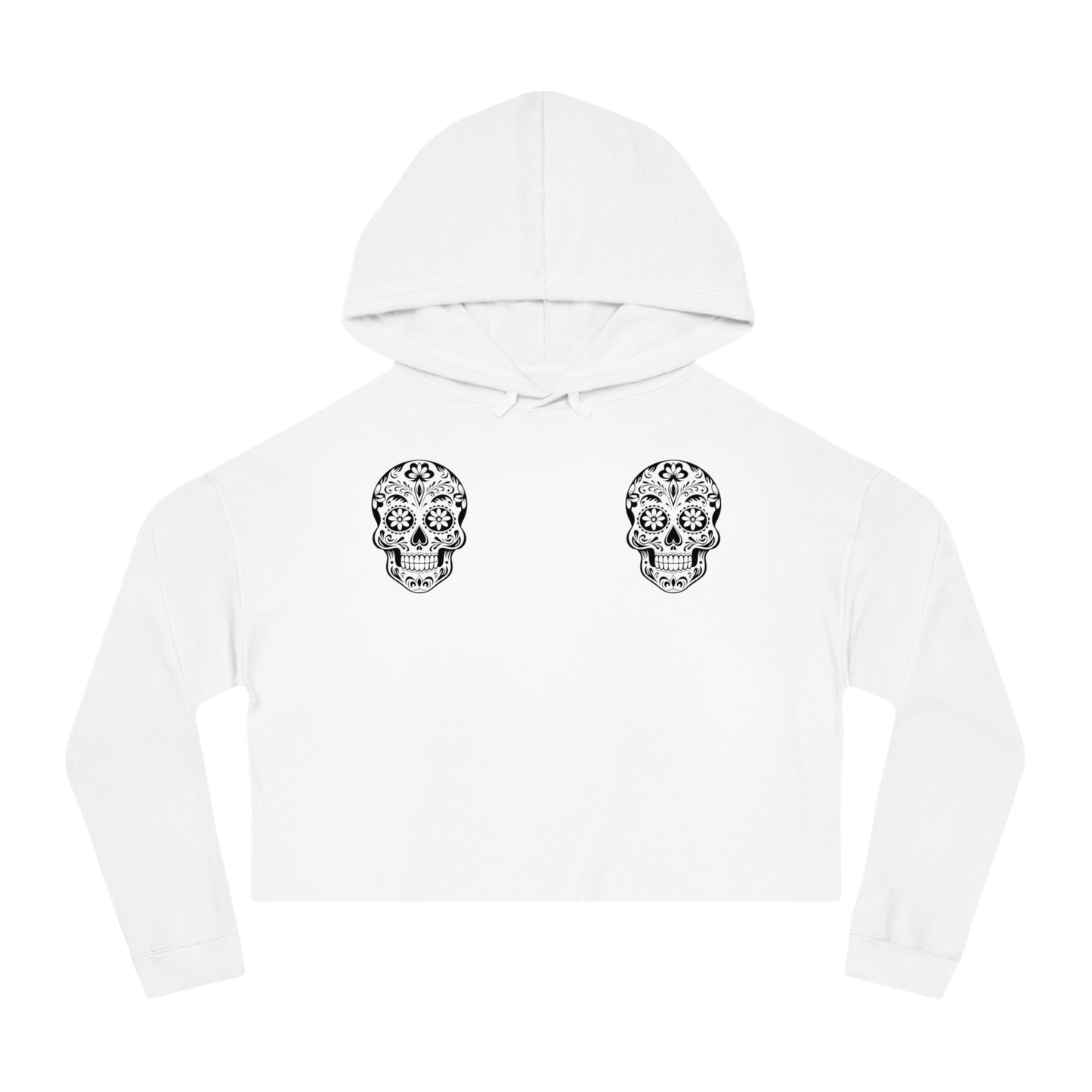 Sugar Skull Cropped Hooded Sweatshirt