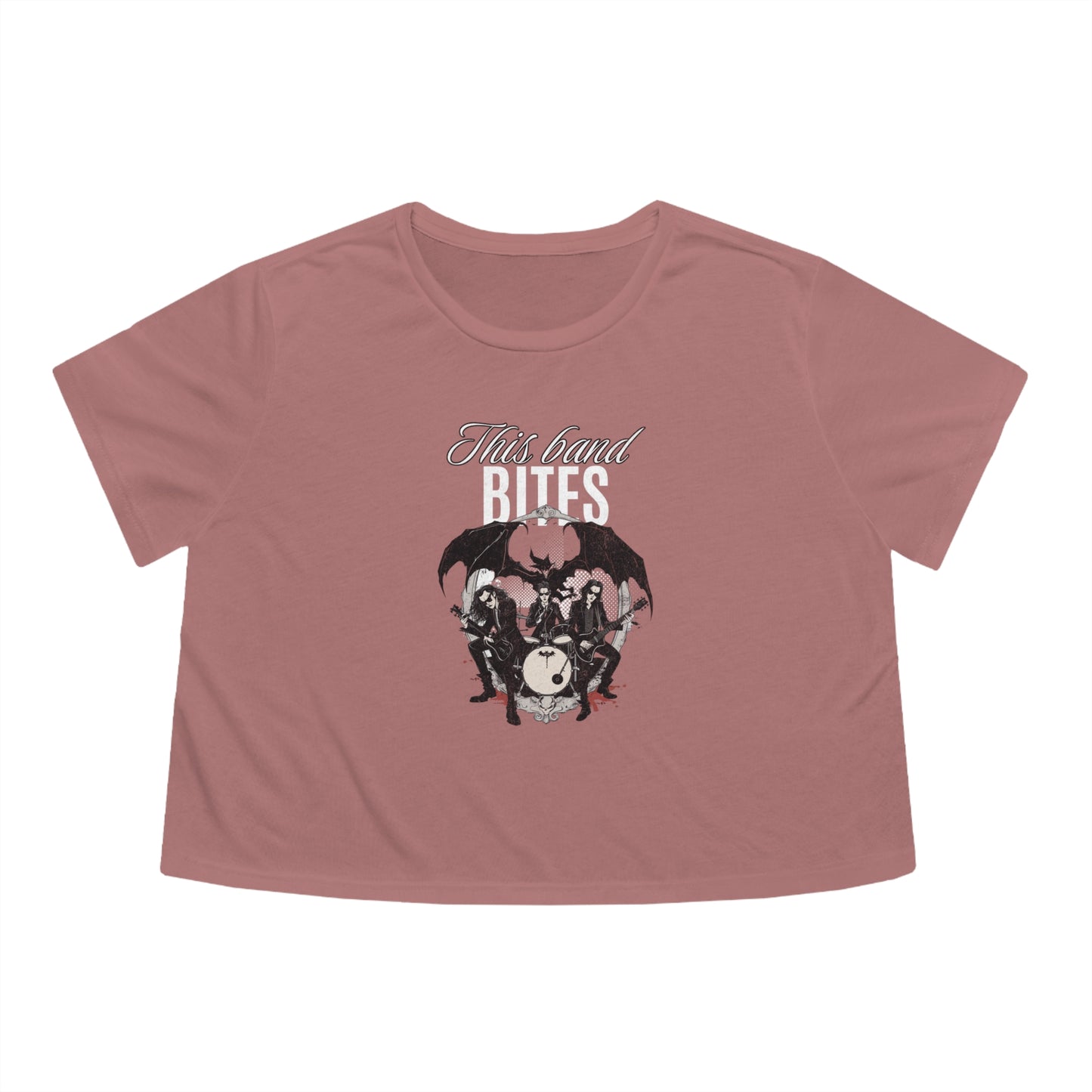 This Band Bites Flowy Cropped Tee
