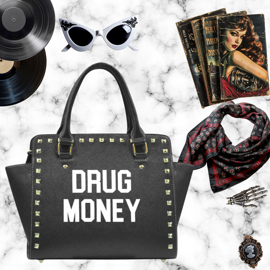 Drug Money Rivet Shoulder Handbag