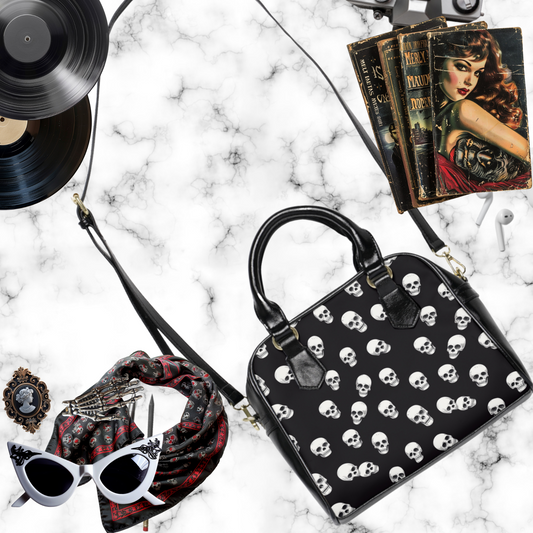 Skull Spots Shoulder Handbag