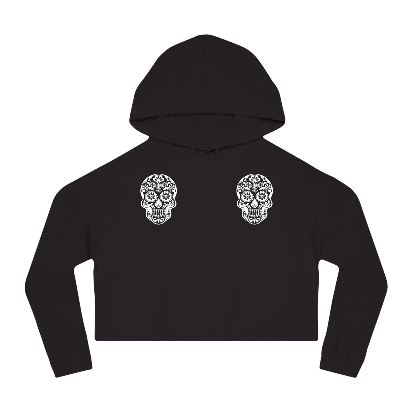 Sugar Skull Cropped Hooded Sweatshirt