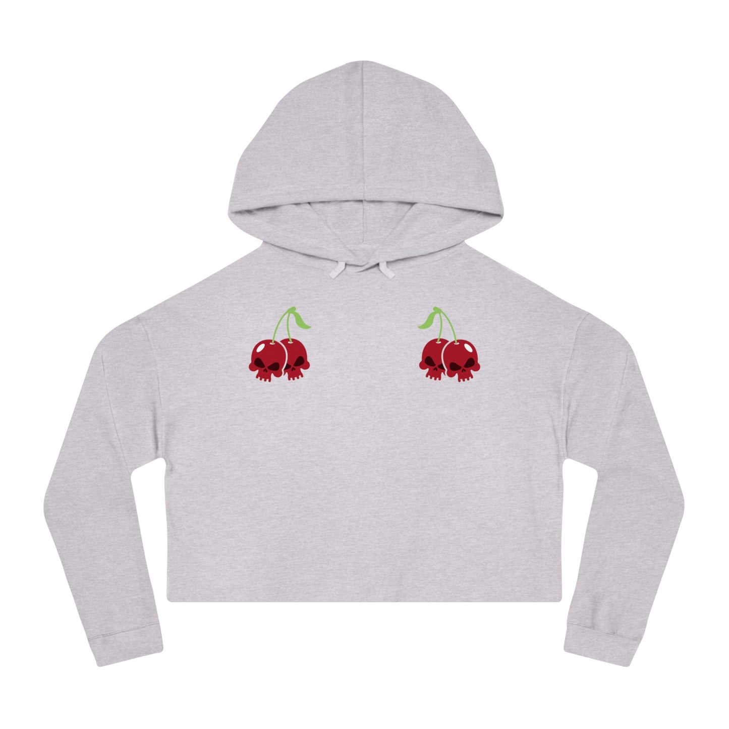 Cherry Skulls Gothabilly Cropped Hooded Sweatshirt