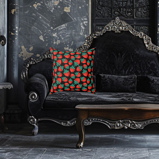 Strawberry Square Pillow
