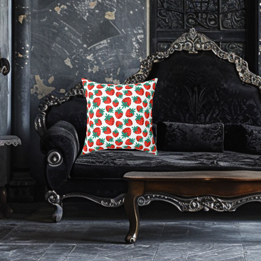 Strawberry Square Pillow