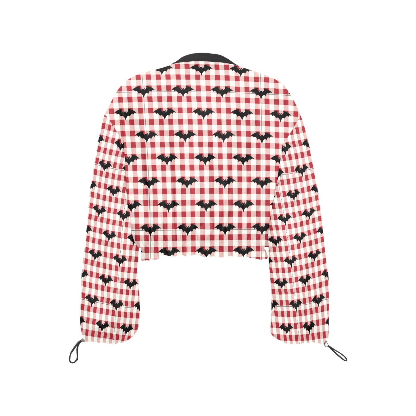 Gothic Gingham Bat Charm Cropped Chiffon Jacket