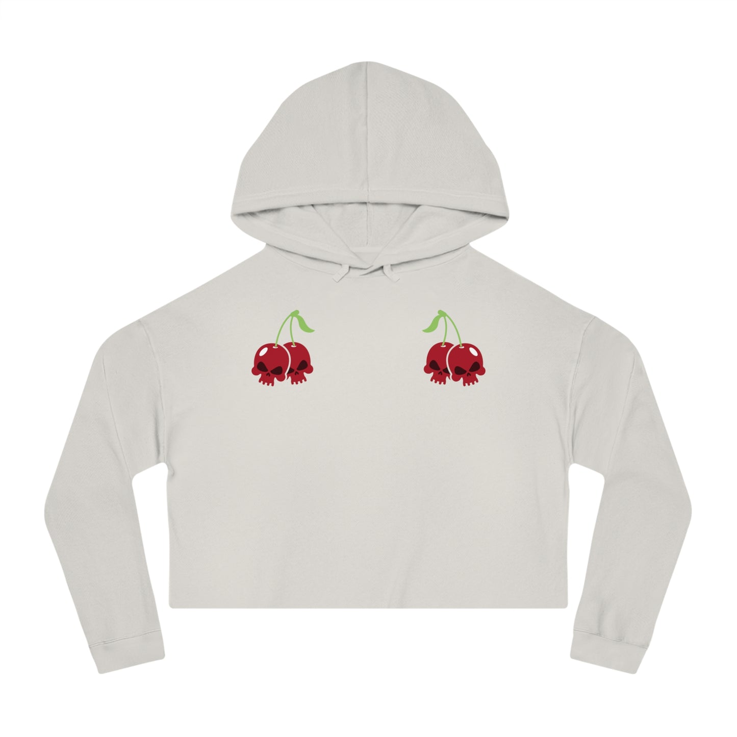 Cherry Skulls Gothabilly Cropped Hooded Sweatshirt