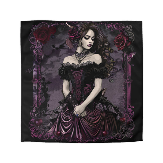 Dark Allure: Enchantress of the Shadows Microfiber Duvet Cover