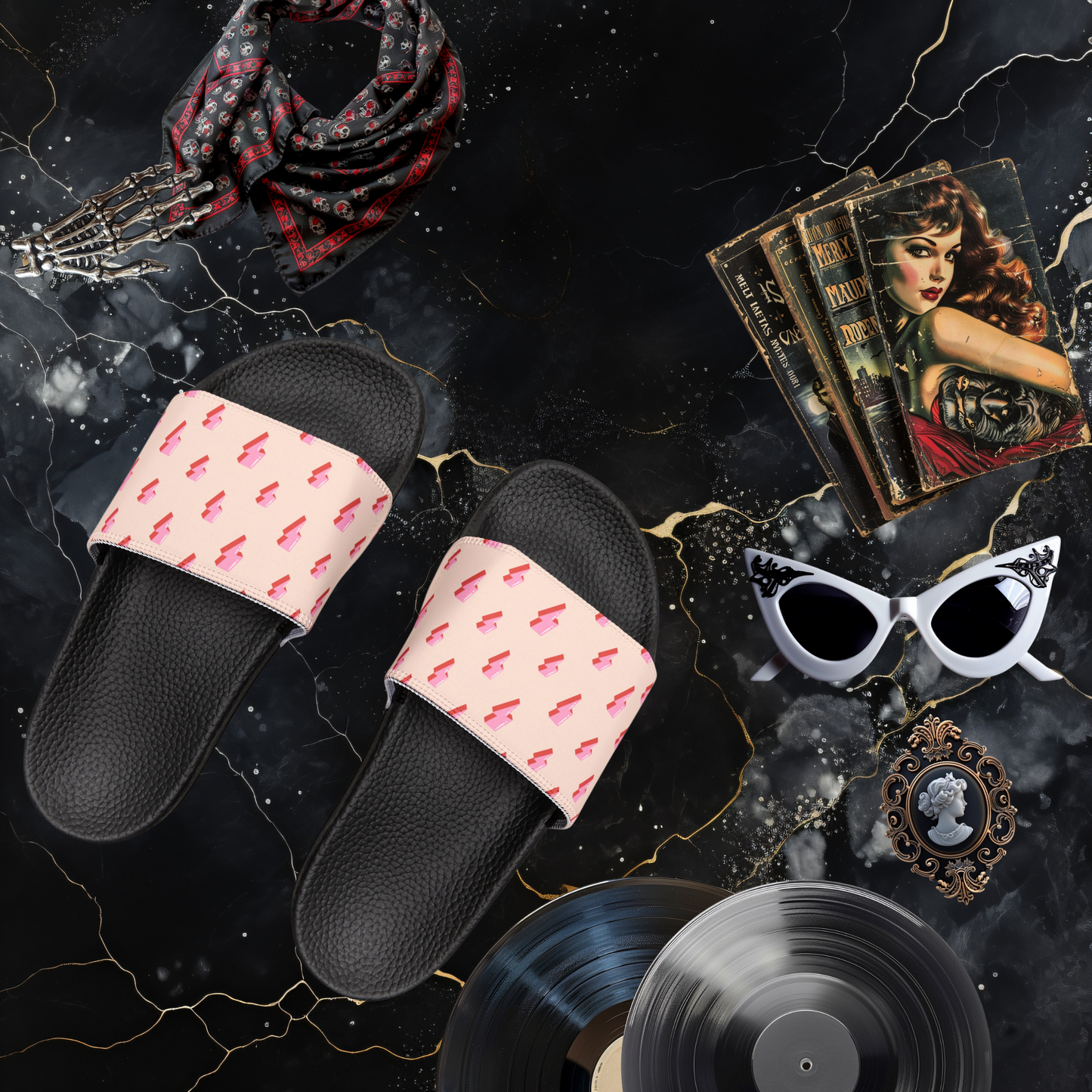 Pink Lightning Women's Slide Sandals