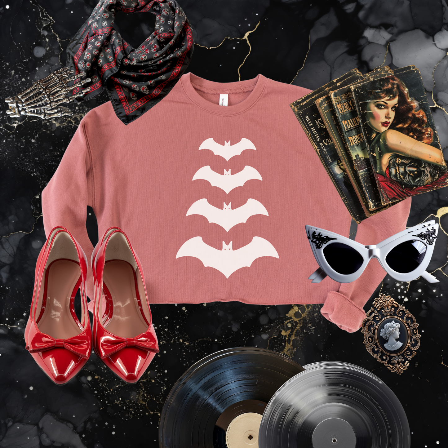 Feeling Batty Cropped Sweatshirt