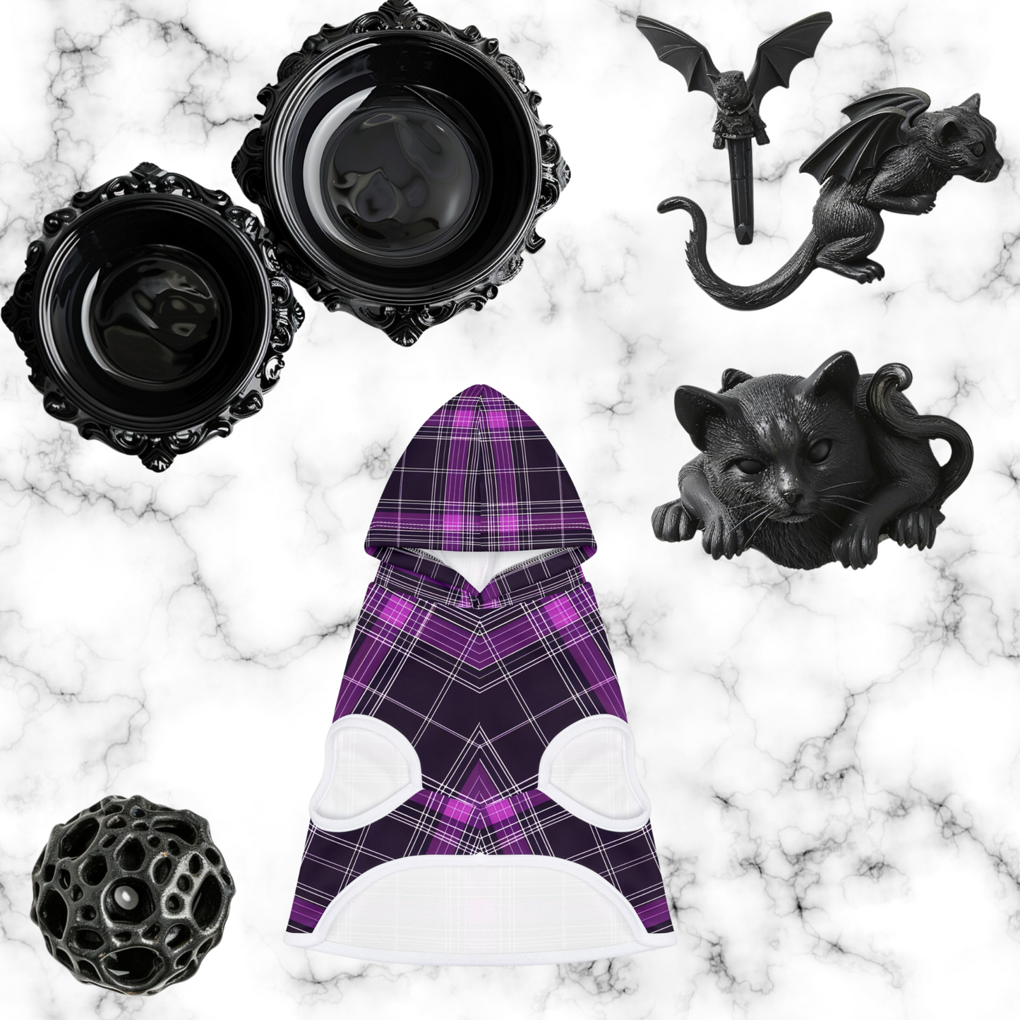 Purple Plaid Pet Hoodie