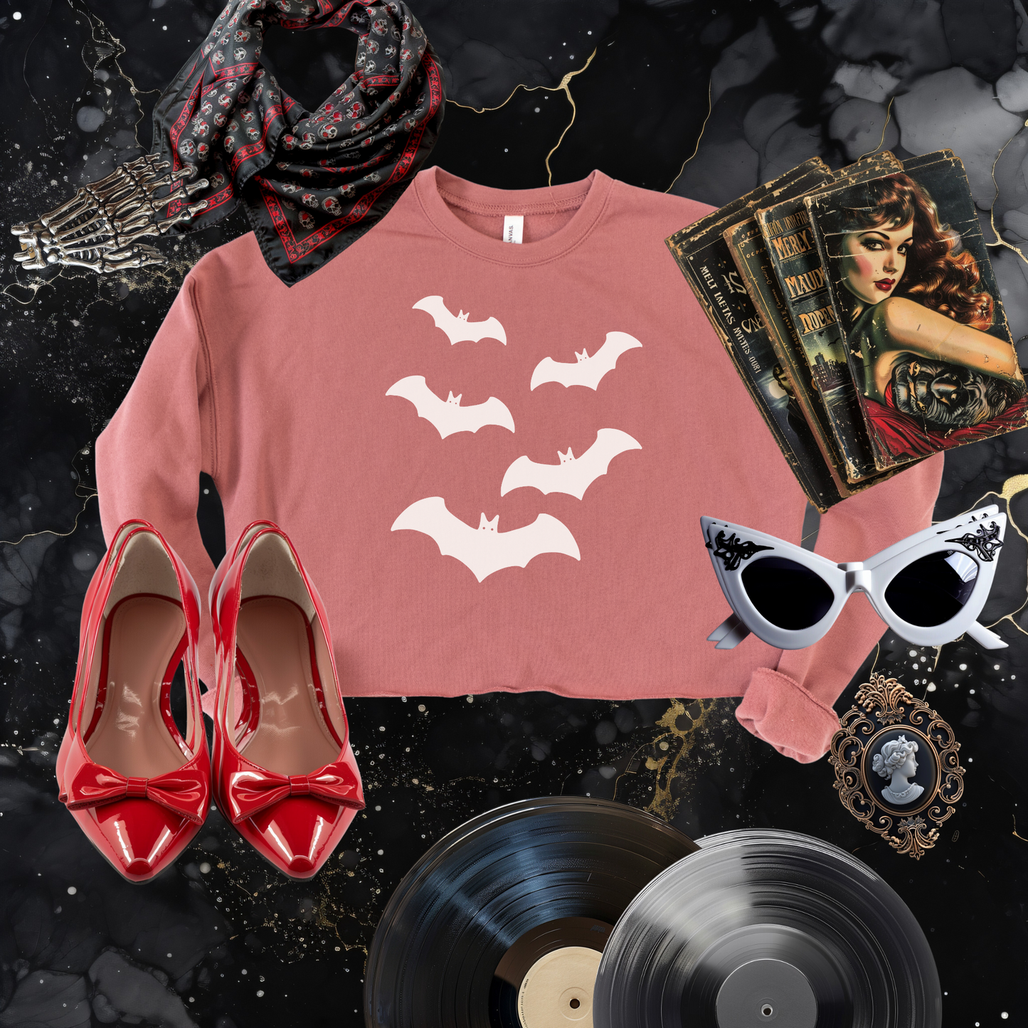 Totally Batty Cropped Sweatshirt