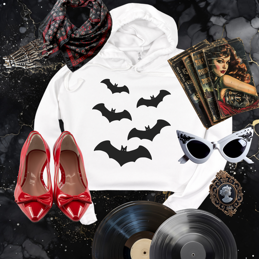 Totally Batty Cropped Hooded Sweatshirt