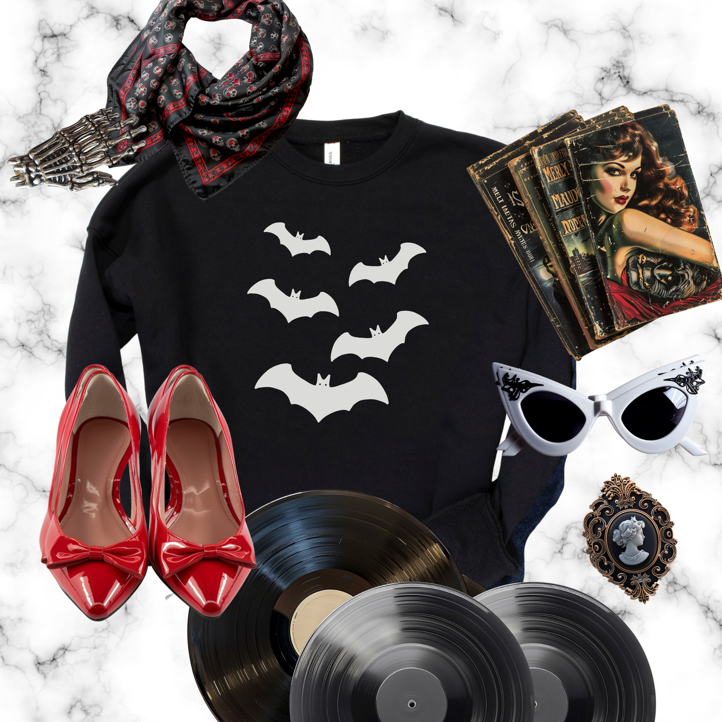 Totally Batty Cropped Sweatshirt