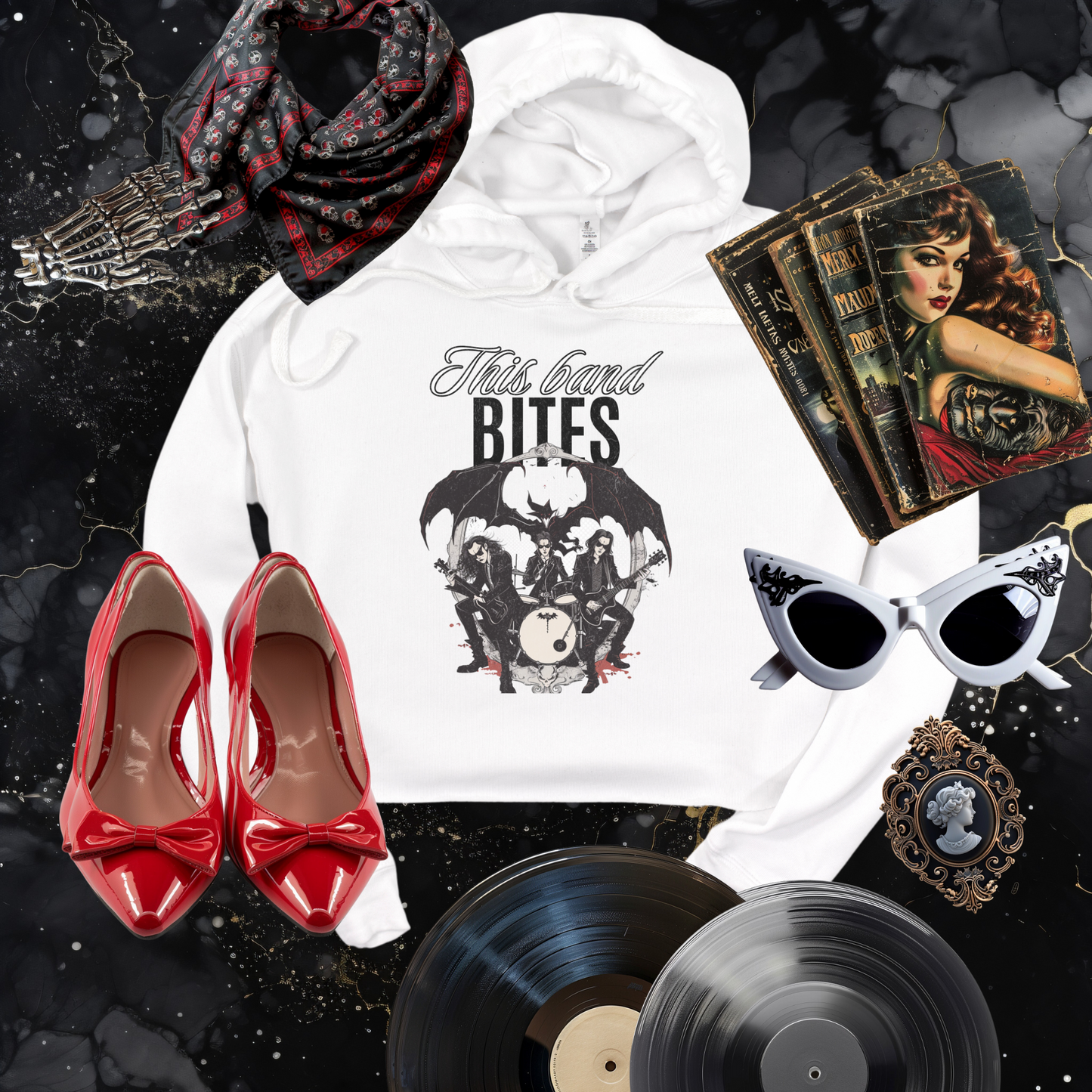 This Band Bites Cropped Hooded Sweatshirt