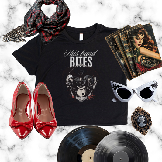 This Band Bites Flowy Cropped Tee