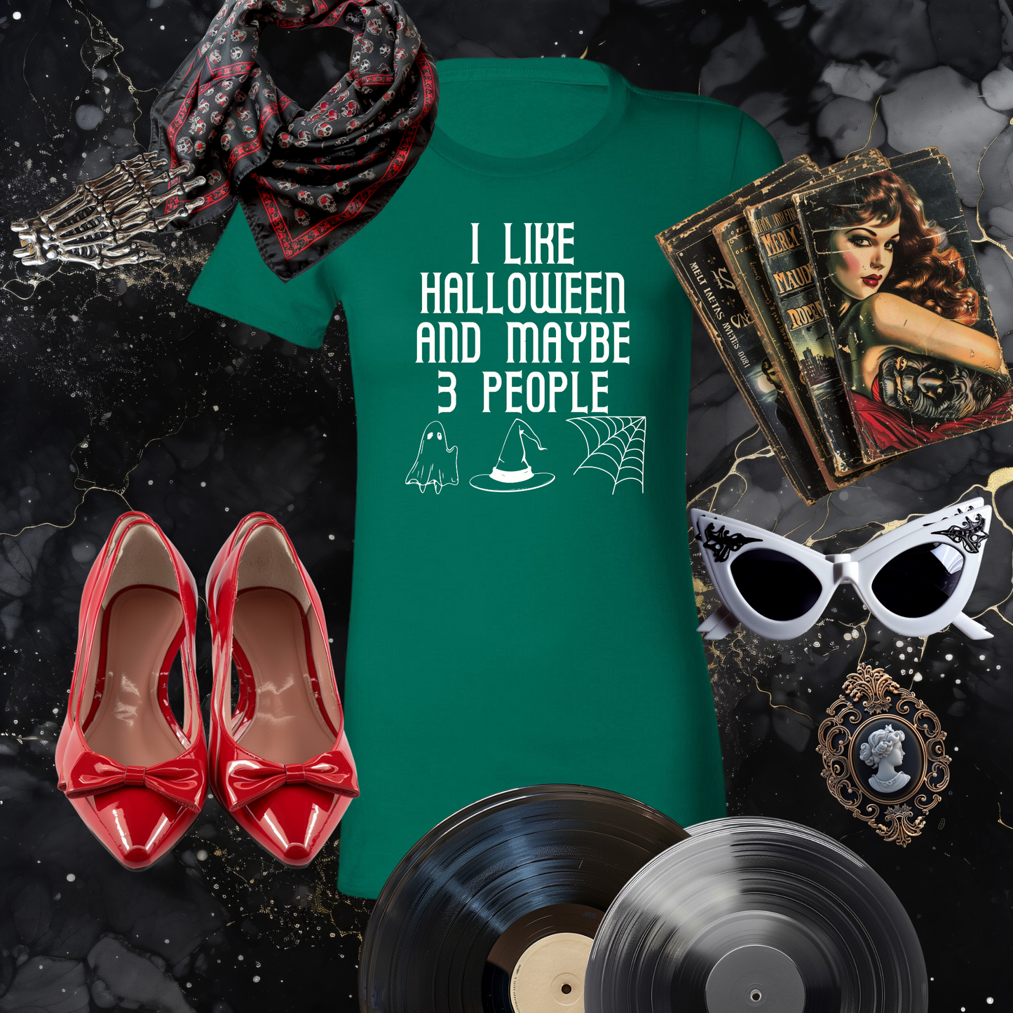 I Like Halloween and Maybe 3 People Tee