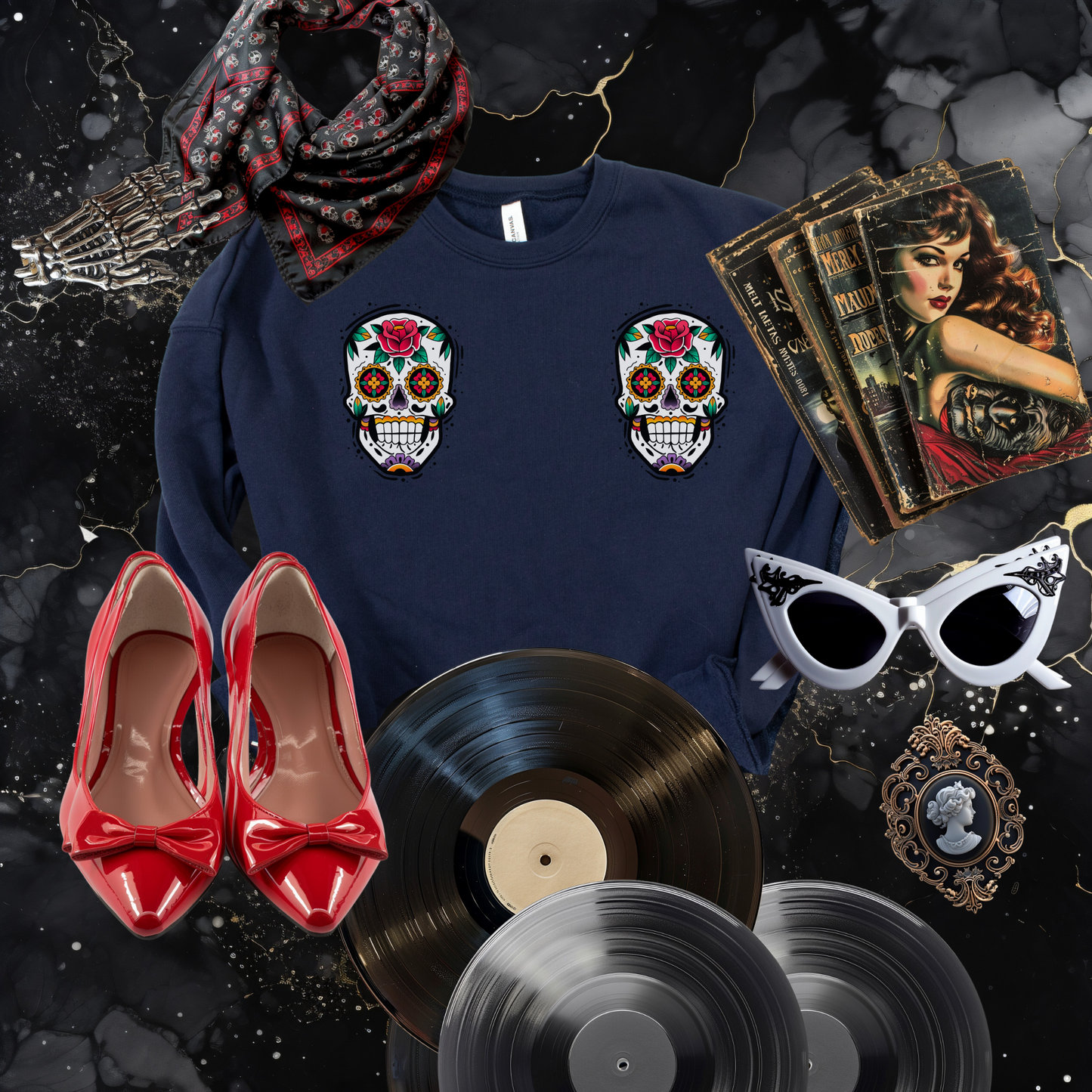 Calavera Cropped Sweatshirt