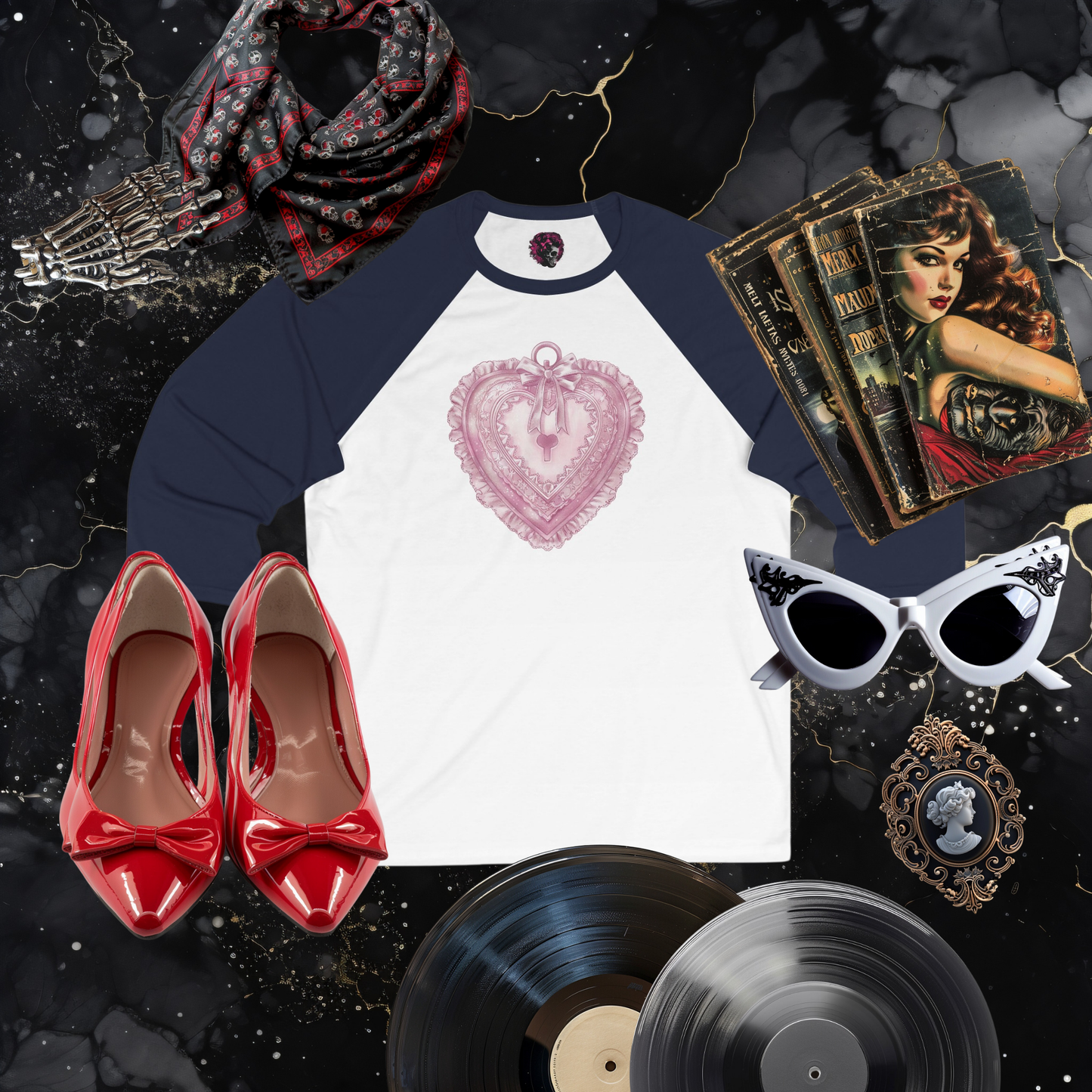 Cupid's Cage 3\4 Sleeve Baseball Tee