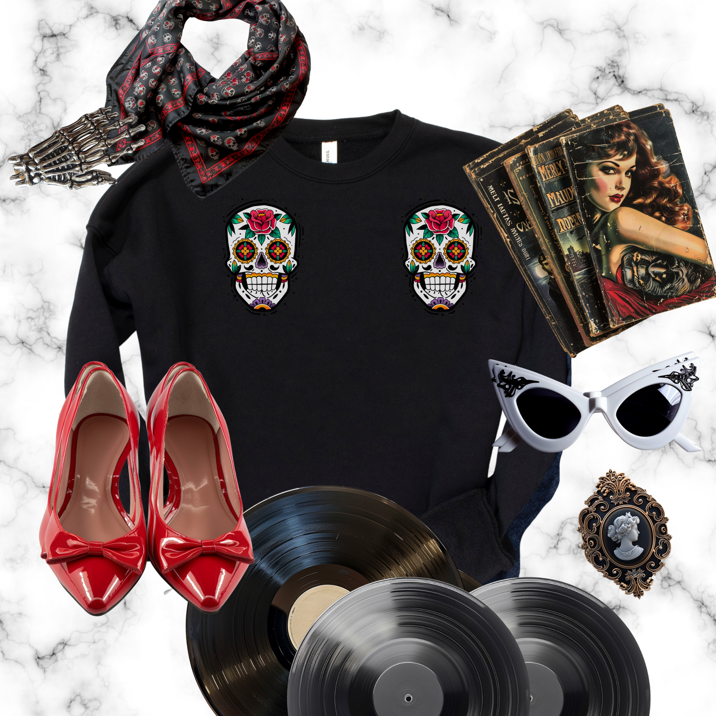 Calavera Cropped Sweatshirt