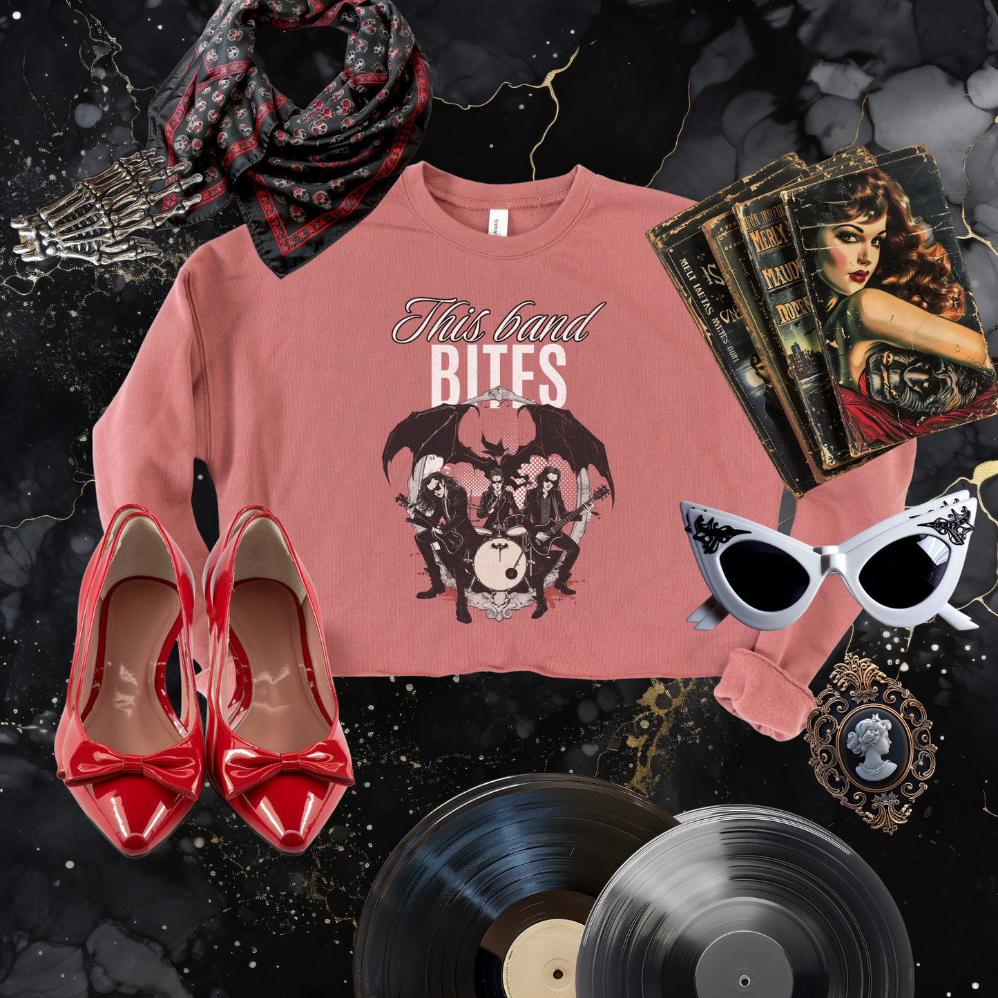 This Band Bites Cropped Sweatshirt