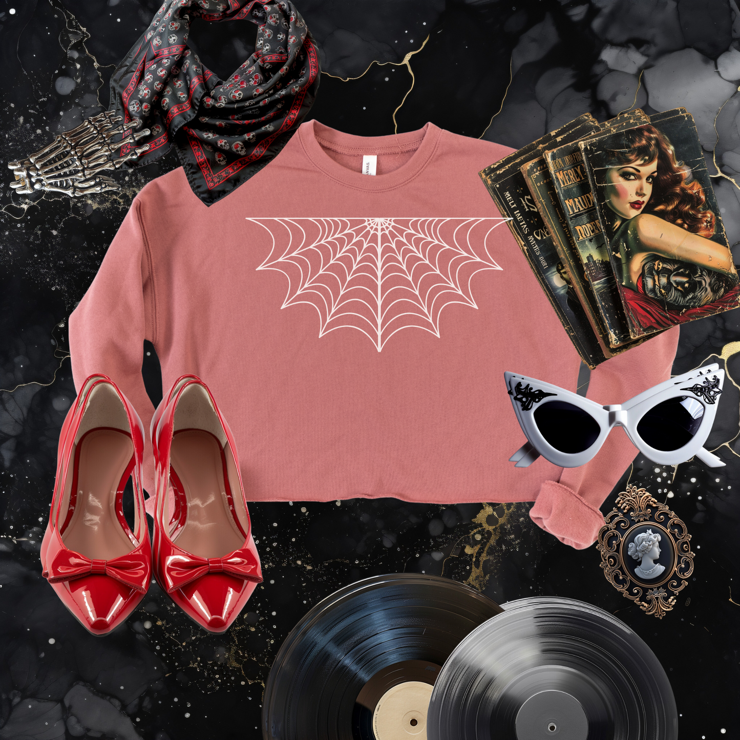 Under Her Web Cropped Sweatshirt