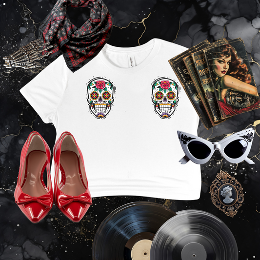 Calavera Flowy Cropped Tee
