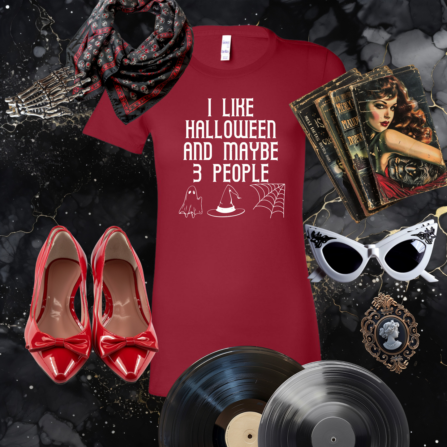 I Like Halloween and Maybe 3 People Tee